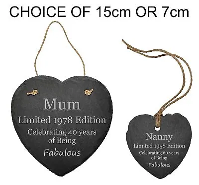21st 30th 40th 50th 60th 65th 70th PERSONALISED BIRTHDAY SLATE PLAQUE SIGN GIFT • £7.95
