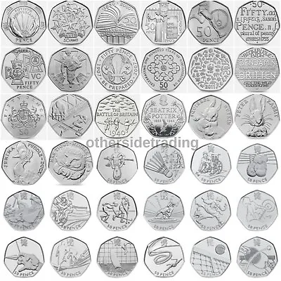 50p Coins UK Rare Fifty Pences Circulated Beatrix Potter Olympics WWF NHS • £3.69
