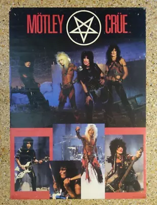 Motley Crue 1983 Fan Club Poster BiRite Chicago #15-284 Glam Hair Metal 28x20 • $9.99