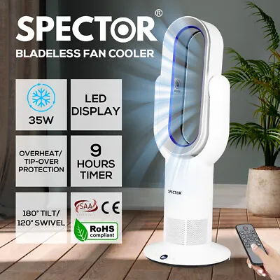 Spector Bladeless Electric Fan Cooler Heater Air Cool Sleep Timer All Season Use • $209.99