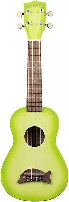 Kala Makala Mks Dolphin Bridge Soprano Ukulele Green Burst With G • $55