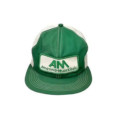 Vintage Amerind-Mackissic K Products Trucker Hat Snap Back Green White USA Mesh • $47.97