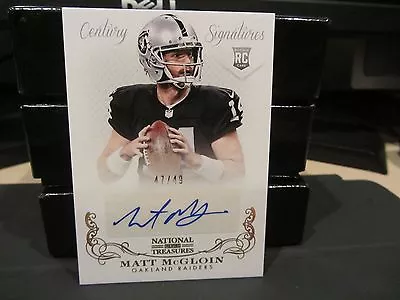  National Treasures Signatures Autograph Rookie Raiders Matt McGloin 47/49  2013 • $200