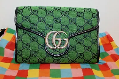 $2462.11 • Buy NWT Gucci GG Marmont New Canvas Diagonal WOC Crossbody Shoulder Bag 4745752