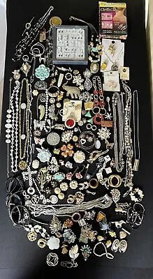 Vintage Jewelry And Junk Jewelry Lot Wear Repair Craft Harvest Upcycle Sell • $40