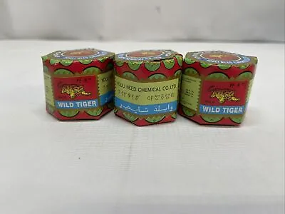 3 White Wild Tiger Balm 18g Jars Of Tiger Balm  Arthritis Pain Joints Ache 2027 • $11.99