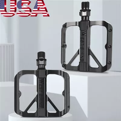 9/16  Bike Pedals MTB Road Bicycle Aluminum Alloy Metal Sealed Bearing Non-Slip • $12.94