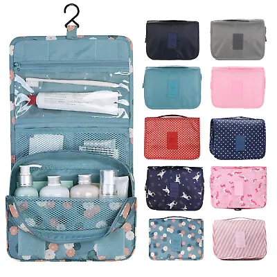Makeup Travel Wash Hook Bag Folding Waterproof Cosmetic Toiletries Storage Case • £3.95