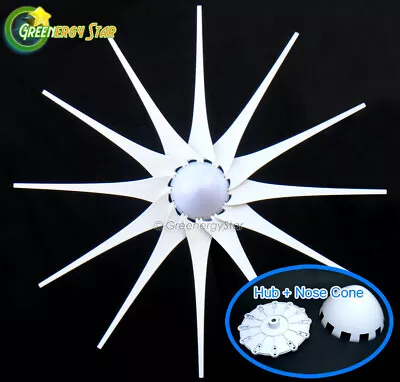 67 Diameter 12Pcs Wind Turbine Blade+Hub+Nose Cone Fit 16mm Shaft Wind Generator • $239