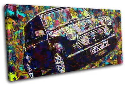 Vintage Retro Paint Mini Cooper Cars SINGLE CANVAS WALL ART Picture Print • £23.99