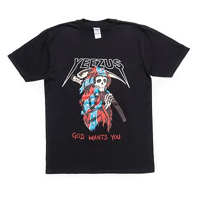 Kanye West YEEZUS Tour Black Grim Reaper Flag God Wants You T-shirt Tee Top New • £24.99