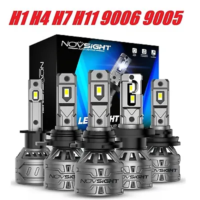 $35.89 • Buy NOVSIGHT H1 H4 H7 H11 9006 9005 LED Headlight Globes Bulbs Kit 13000LM White Fan