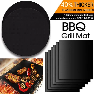 Non-stick Grill Mat BBQ Pad Barbecue Sheet Resistant Meat Baking Outdoor • $15.99