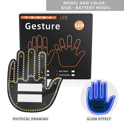 Car Middle Finger Warning Light LED Gesture Funny With Remote Road Rage Signs • $23.27