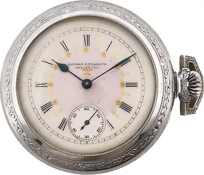 Antique 6S Elgin Mechanical Hunter Config. Pocket Watch Multi-Color Gilt Dial • $120