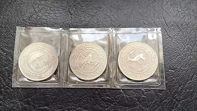 £1050 • Buy 1969 Ajman UAE Set Of 3 Proof Silver Coins 1, 2, & 5 Riyals