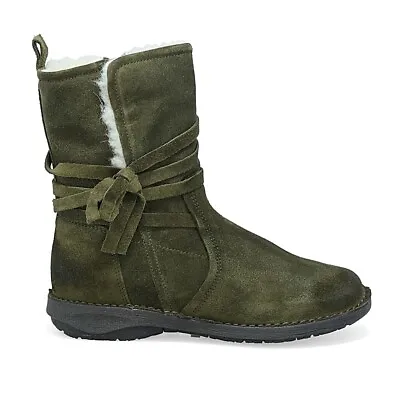 New Miz Mooz Prance Suede Wool Lined Ankle Boots Green Size EUR 39/US 8-8.5 NIB • $75.59