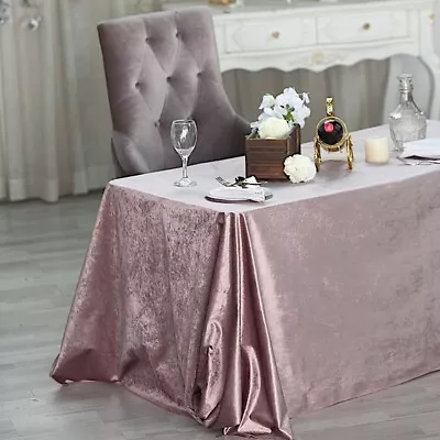 MAUVE 90 X132  Premium Velvet Rectangular Tablecloth Wedding Party Linens • $33.64
