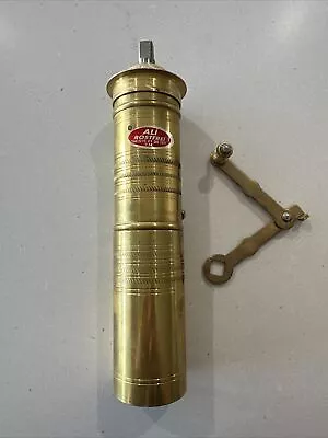 Vintage Turkish Handmade Brass Coffee Pepper Grinder Never Used Gold • $78.97