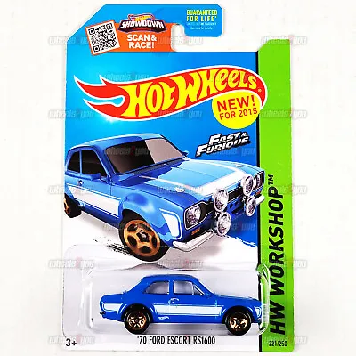 2015 Hot Wheels 70 FORD ESCORT RS1600 #221 Blue - Fast & Furious - HW 1:64 CFH18 • $2.10