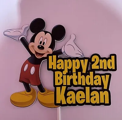 Personalised Mickey Mouse Cake Topper • £5.99