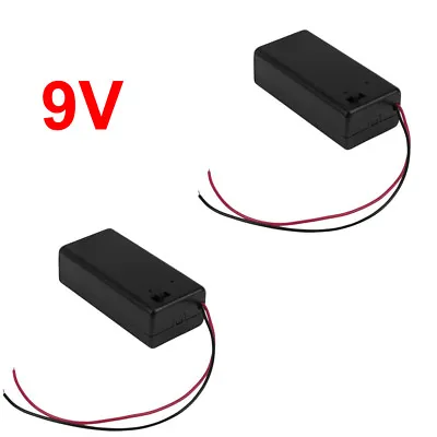Two 9V Battery Box With On Off Switch 9 Volt Holder With Power Switch USA • $5.95