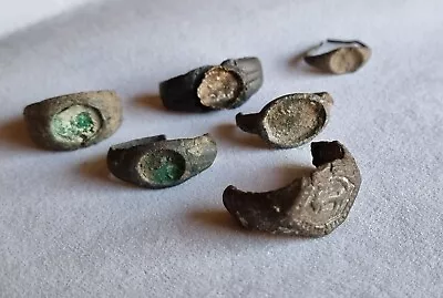 Metal Detector Findings - ORIGINAL ROMAN RINGS Bronze Silver - DAMAGED Rings • $36