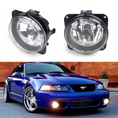 Complete Clear Lens Fog Lights W/Bulbs For Ford Escape Mustang Cobra Focus SVT • $31.49