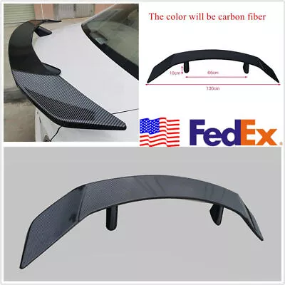 51  Glossy Carbon Fiber Look ABS Sedan Auto Rear Spoiler Modified Wing USA Ship • $148.89