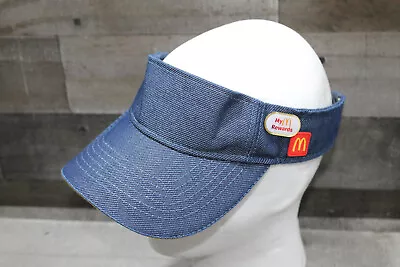 Mcdonalds Logo Employee Snap Back Visor Hat Cap Adult Adjustable Blue • $8.03