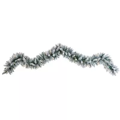 Nearly Natural 9 Ft Pre-Lit Flocked Artificial Chirstmas Garland • $30