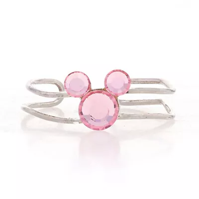 NEW Disney Mickey Mouse Toe Ring - 925 Sterling Silver Pink Austrian Crystals • $7.99