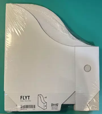 Ikea -  Flyt Magazine File Set Of 5 White New In Packaging • $19.99