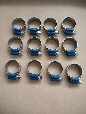 Lot Of 12 ABA Narrow Band 12mm Steel Hose Clamp 15-24mm - Made In Sweden  30024 • $35