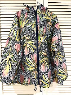 Divine GORMAN X Dana Kinter “Protea” Raincoat Coat Jacket * Size M/L • $149.90