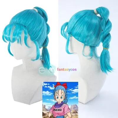 Dragon Z Bulma Braid Ponytail Cosplay Party Wig • $20.68