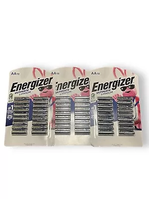 Lot Of 3 18 Pack Energizer Ultimate Lithium AA SEALED Package  Exp 2048 • $100