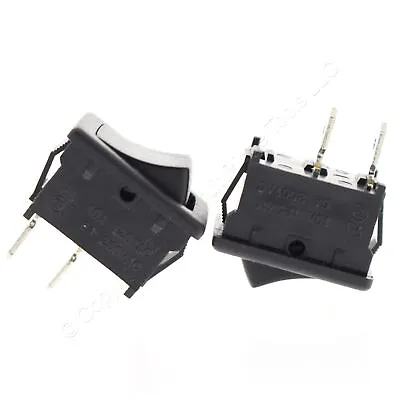 2 Leviton Black Snap-In Mini Rocker Panel Switches ON/OFF 10A Micro SPST MR002 • $6.64