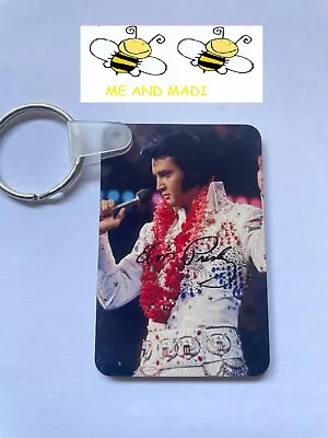 Handmade By Us Elvis Presley Double Sided Keyring With Signature • $6.99