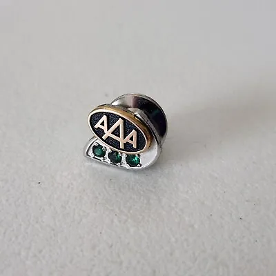 Vintage AAA 10K GF Employee Service Award Lapel Pin 3 Emeralds • $39.96