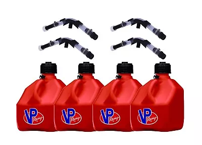 VP Racing 4 Pack Red Square 3 Gallon Fuel Jugs+ Hose Hose Bender • $129.99