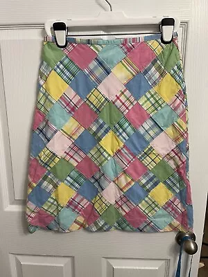 Brooks Brothers Women’s Madras Plaid Skirt Sz 6 A-Line Side Zip Lined  NWOT 346 • $23.99