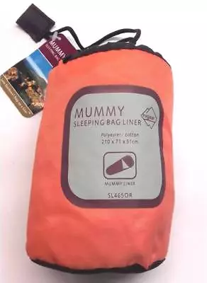 £4.99 • Buy Higear Hi-gear Mummy Shaped Poly Cotton Sleeping Bag Liner 210x71x51cm SL465OR