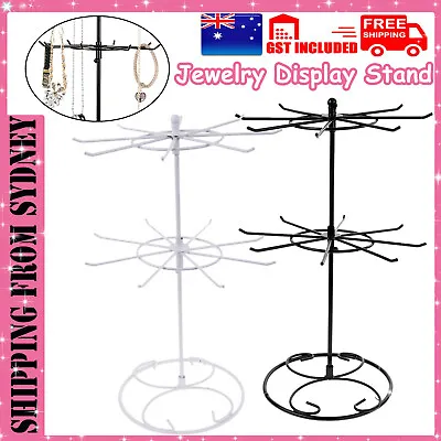 2-Tier Metal Rotating Jewelry Display Stand Hat Socks Display Rack Keyring Rack  • $15.89