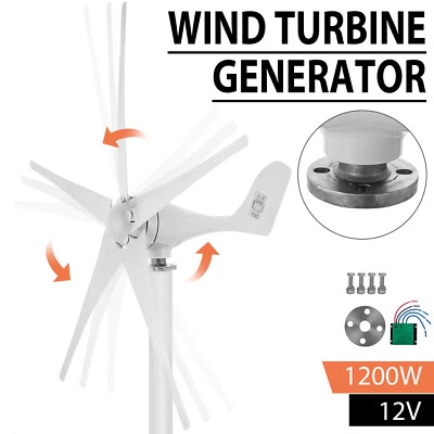 $145.50 • Buy 1200W Wind Turbine Generator 5 Blades Charger Controller Windmill Power DC 12V
