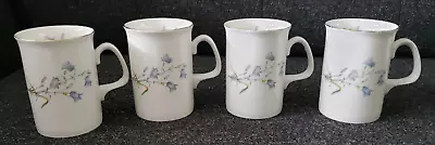 Set 4 Sadler Wellington Fine Bone China Mug Cup Tea Coffee Bluebells Pattern • £29.99