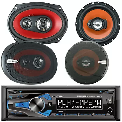$119.99 • Buy JENSEN CDX3119 CD RECEIVER W/  BLUETOOTH + 2x Audiobank 6.5   6X9   Speakers