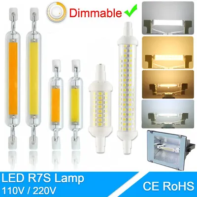 Dimmable R7s LED COB Glass Tube Light Bulb 6W 78mm 12W 118mm 10W 25W J135 J Type • $8.39