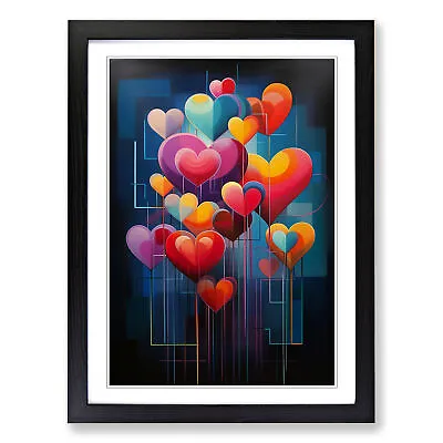 Love Heart Modern Wall Art Print Framed Canvas Picture Poster Decor Living Room • £34.95