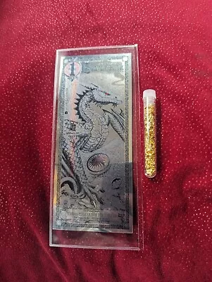 1 Silverback Dragon Limited Edition .999 Fine Silver Note + Vial Of Gold Flakes • $21.98